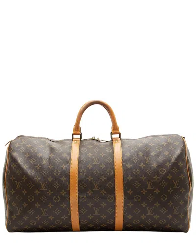 Pre-owned Louis Vuitton Brown Monogram Canvas Keepall 55 (authentic Pre-loved)