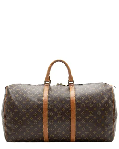 Pre-owned Louis Vuitton Brown Monogram Canvas Keepall 55 (authentic Pre-loved)
