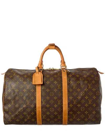 Pre-owned Louis Vuitton Brown Monogram Canvas Keepall 55 (authentic Pre-loved)