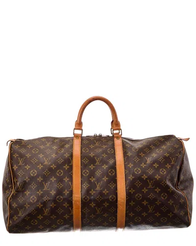 Pre-owned Louis Vuitton Brown Monogram Canvas Keepall 55 (authentic Pre-loved)
