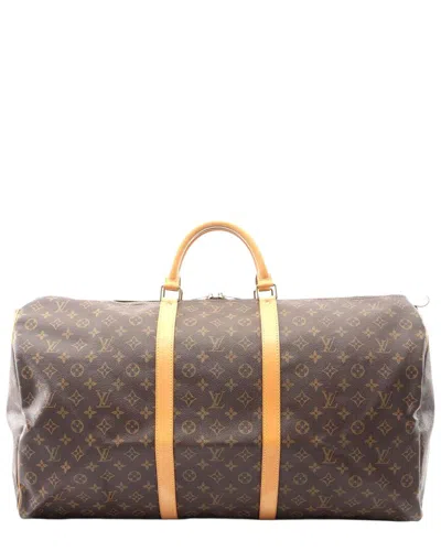 Pre-owned Louis Vuitton Brown Monogram Canvas Keepall 60 (authentic Pre-loved)