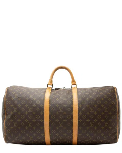 Pre-owned Louis Vuitton Brown Monogram Canvas Keepall 60 (authentic Pre-loved)