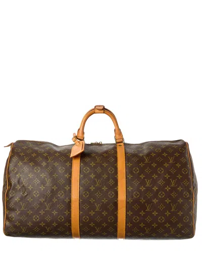 Pre-owned Louis Vuitton Brown Monogram Canvas Keepall 60 (authentic Pre-loved)