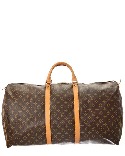 Pre-owned Louis Vuitton Brown Monogram Canvas Keepall 60 (authentic Pre-loved)