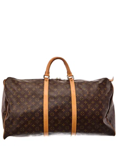 Pre-owned Louis Vuitton Brown Monogram Canvas Keepall 60 (authentic Pre-loved)