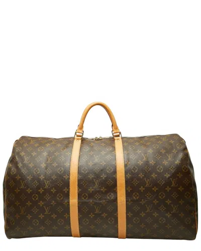 Pre-owned Louis Vuitton Brown Monogram Canvas Keepall 60 M41422 (authentic Pre-loved)