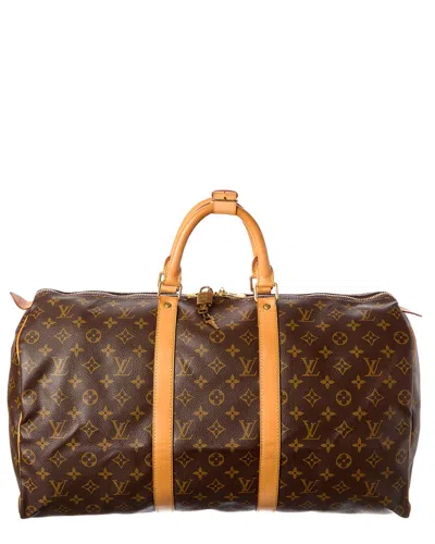 Pre-owned Louis Vuitton Brown Monogram Canvas Keepall (authentic Pre-loved)
