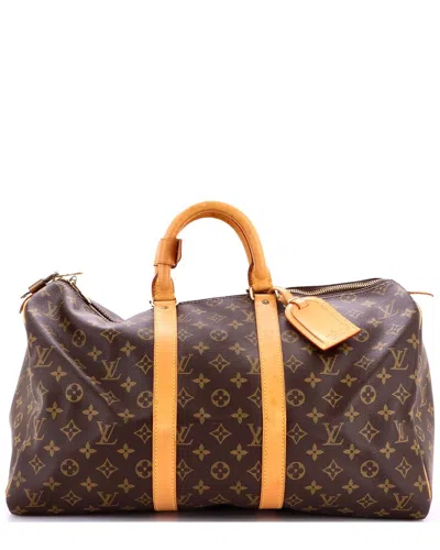 Pre-owned Louis Vuitton Brown Monogram Canvas Keepall Bag 45 (authentic Pre-loved)