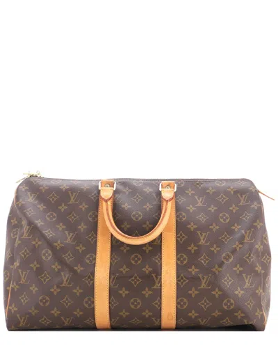 Pre-owned Louis Vuitton Brown Monogram Canvas Keepall Bag 45 (authentic Pre-loved)