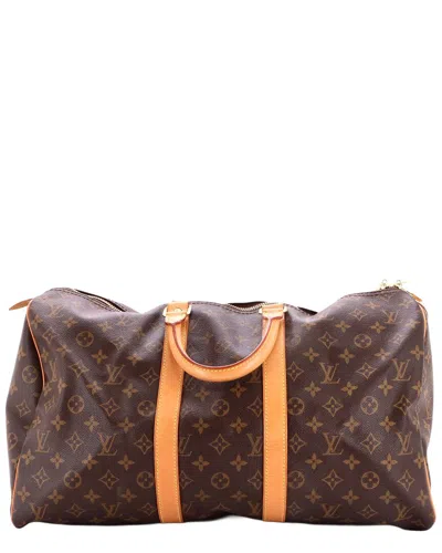 Pre-owned Louis Vuitton Brown Monogram Canvas Keepall Bag 45 (authentic Pre-loved)