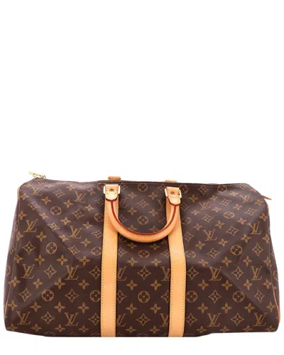 Pre-owned Louis Vuitton Brown Monogram Canvas Keepall Bag 45 (authentic Pre-loved)