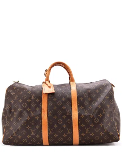 Pre-owned Louis Vuitton Brown Monogram Canvas Keepall Bag 50 (authentic Pre-loved)