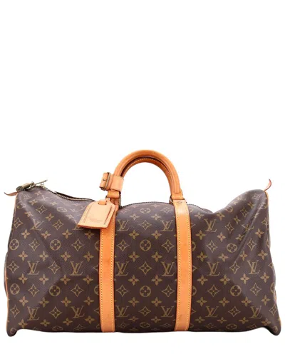 Pre-owned Louis Vuitton Brown Monogram Canvas Keepall Bag 50 (authentic Pre-loved)