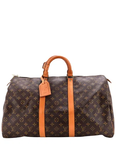 Pre-owned Louis Vuitton Brown Monogram Canvas Keepall Bag 50 (authentic Pre-loved)
