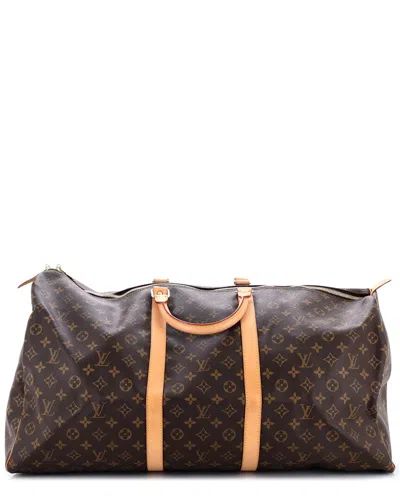 Pre-owned Louis Vuitton Brown Monogram Canvas Keepall Bag 60 (authentic Pre-loved)