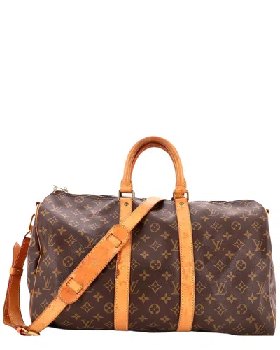 Pre-owned Louis Vuitton Brown Monogram Canvas Keepall Bandouliere Bag 45 (authentic Pre-  Loved)