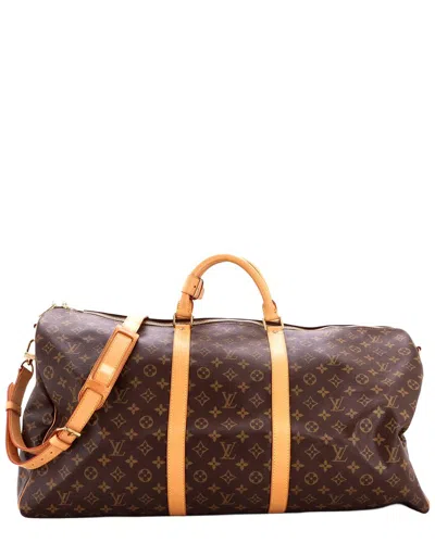 Pre-owned Louis Vuitton Brown Monogram Canvas Keepall Bandouliere Bag 60 (authentic Pre-  Loved)