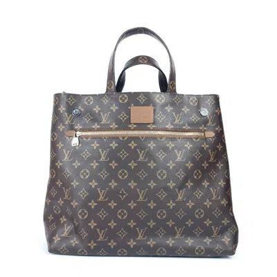 Pre-owned Louis Vuitton Brown Monogram Canvas Leather Shoulder Bag Tote Bag ()