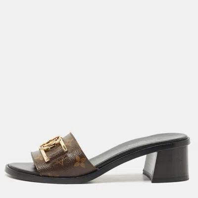 Pre-owned Louis Vuitton Brown Monogram Canvas Lock It Sandals Size 36