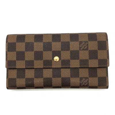 Pre-owned Louis Vuitton Brown Monogram Canvas Long Wallet (tri-fold) ()