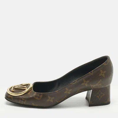 Pre-owned Louis Vuitton Brown Monogram Canvas Madeleine Pumps Size 37.5