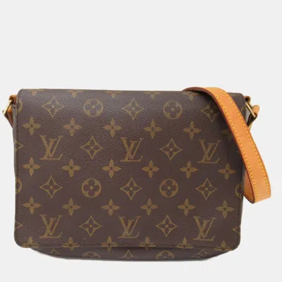 Pre-owned Louis Vuitton Brown Monogram Canvas Musette Tango Short Strap Bag