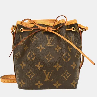 Pre-owned Louis Vuitton Brown Monogram Canvas Nano Noé Shoulder Bag