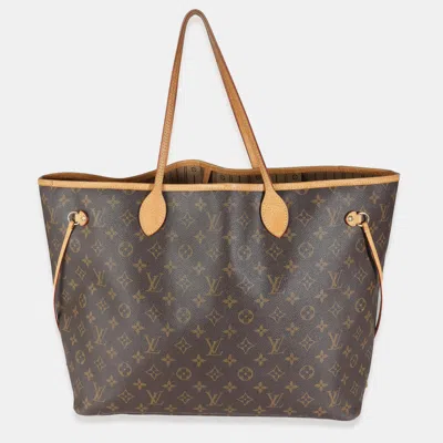 Pre-owned Louis Vuitton Brown Monogram Canvas Neverfull Gm Tote Bag