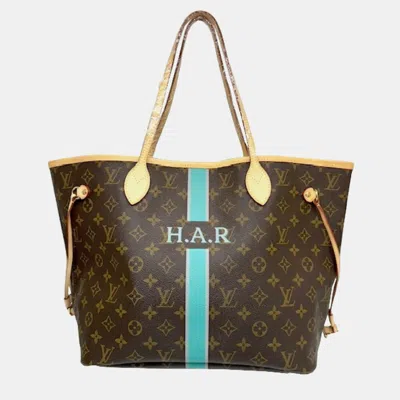 Pre-owned Louis Vuitton Brown Monogram Canvas Neverfull Mm Tote Bag