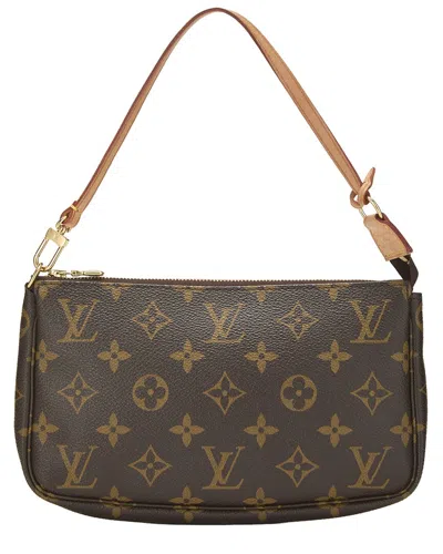 Pre-owned Louis Vuitton Brown Monogram Canvas Pochette Accessoires (authentic Pre-loved)