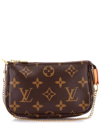 Pre-owned Louis Vuitton Brown Monogram Canvas Pochette Accessoires Mini (authentic Pre-  Loved)