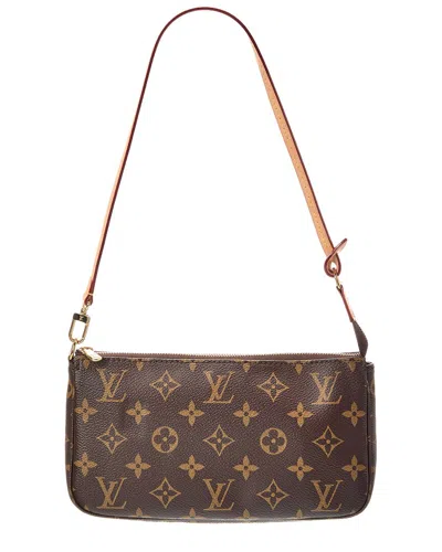 Pre-owned Louis Vuitton Brown Monogram Canvas Pochette Accessories Nm (authentic Pre-loved)