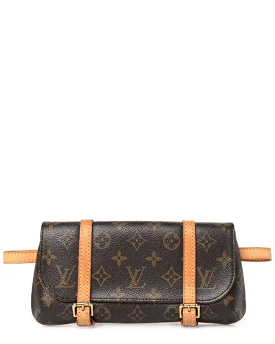 Pre-owned Louis Vuitton Brown Monogram Canvas Pochette Marelle Pm (authentic )