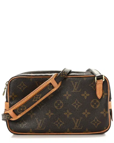 Pre-owned Louis Vuitton Brown Monogram Canvas Pochette Marly Bandouliere (authentic Pre-  Loved)