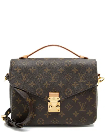 Pre-owned Louis Vuitton Brown Monogram Canvas Pochette Metis (authentic Pre-loved)