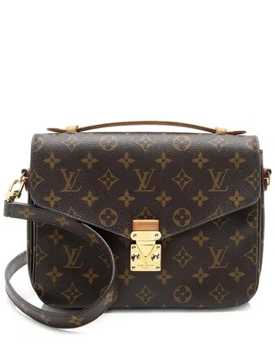 Pre-owned Louis Vuitton Brown Monogram Canvas Pochette Metis (authentic Pre-loved)