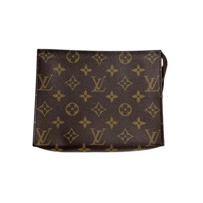 Pre-owned Louis Vuitton Brown Monogram Canvas Pochette Pouch Wash Bag ()