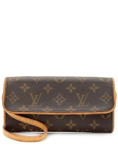 Pre-owned Louis Vuitton Brown Monogram Canvas Pochette Twin Pm (authentic Pre-loved)