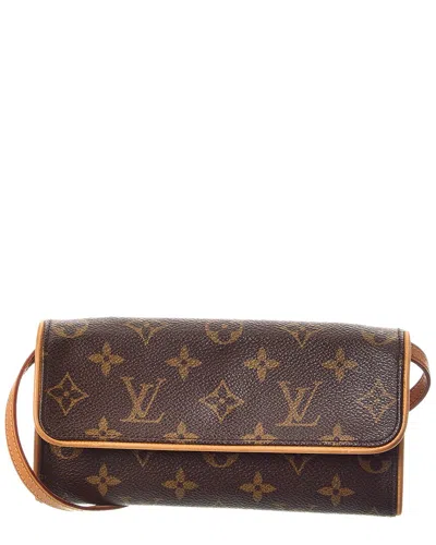 Pre-owned Louis Vuitton Brown Monogram Canvas Pochette Twin Pm (authentic Pre-loved)