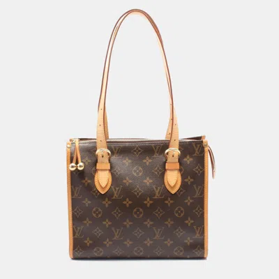 Pre-owned Louis Vuitton Brown Monogram Leather Popincourt Haut Tote Bag