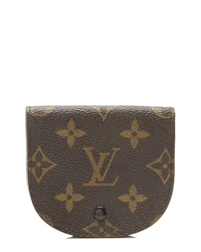 Pre-owned Louis Vuitton Brown Monogram Canvas Porte Monnaie Gousset Coin Purse  (authentic Pre-loved)