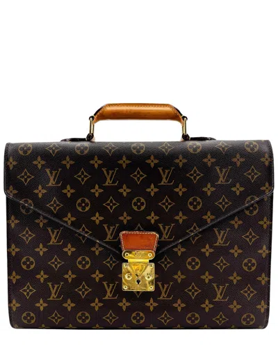 Pre-owned Louis Vuitton Brown Monogram Canvas President Briefcase (authentic Pre-loved)