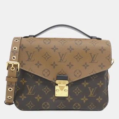 Pre-owned Louis Vuitton Monogram Reverse Pochette Metis Mm Handbag