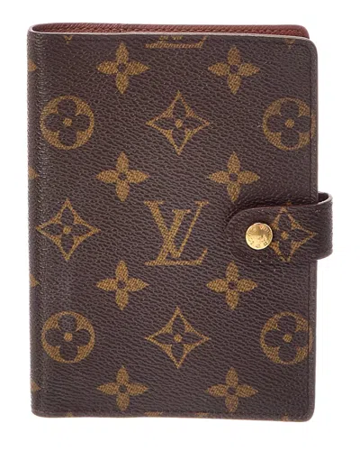 Pre-owned Louis Vuitton Brown Monogram Canvas Ring Agenda Cover (authentic Pre-loved)
