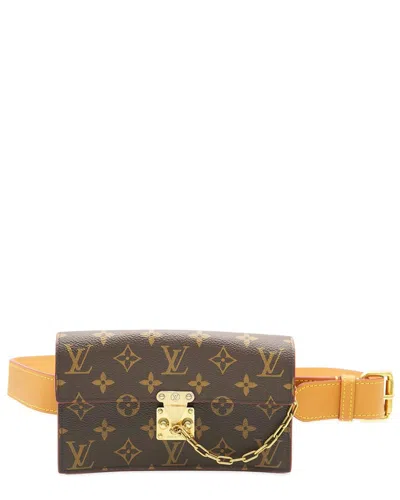 Pre-owned Louis Vuitton Brown Monogram Canvas S Lock Belt Pouch (authentic Pre-loved)
