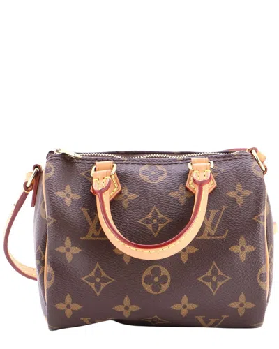 Pre-owned Louis Vuitton Brown Monogram Canvas Speedy Bandouliere Nano (authentic Pre-  Loved)