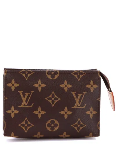 Pre-owned Louis Vuitton Brown Monogram Canvas Toiletry Pouch 15 (authentic Pre-loved)