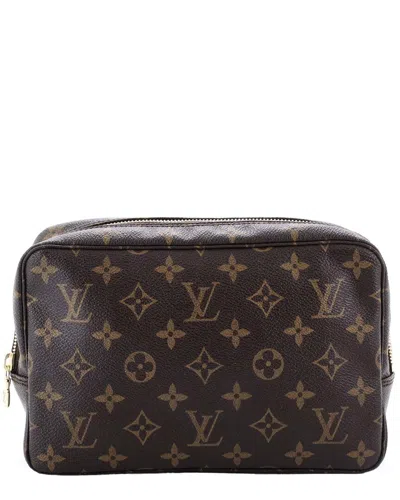 Pre-owned Louis Vuitton Brown Monogram Canvas Trousse Toiletry Pouch 23 (authentic Pre-  Loved)