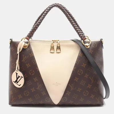 Pre-owned Louis Vuitton Brown Monogram Canvas V Tote Mm