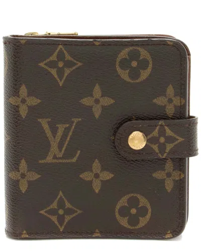 Pre-owned Louis Vuitton Brown Monogram Canvas Zipped Compact Wallet (authentic Pre-  Loved)